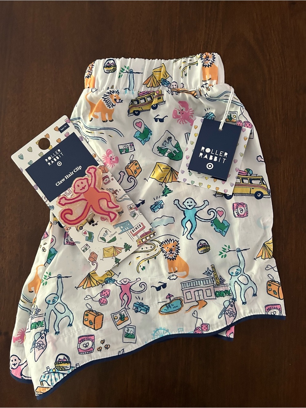 Roller Rabbit x Target Roadtrip Boxer Shorts and Monkey Hair Clip Bundle